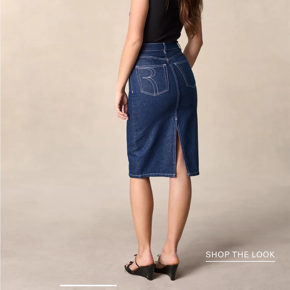Rouge Paris Vintage Wash Denim Skirt size 40 - Picture 2 of 9